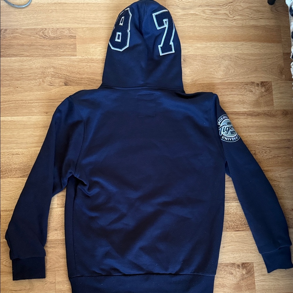 JACKSON STATE UNIVERSITY Navy Crewneck Hoodie with Tigers Graphic - Picture 3 of 6
